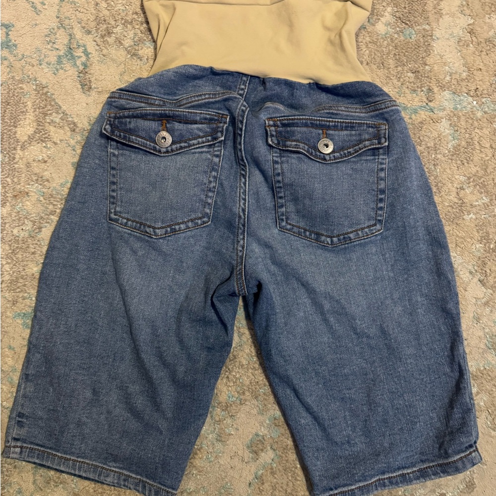 Indigo Blue Maternity Jean Bermuda Shorts S